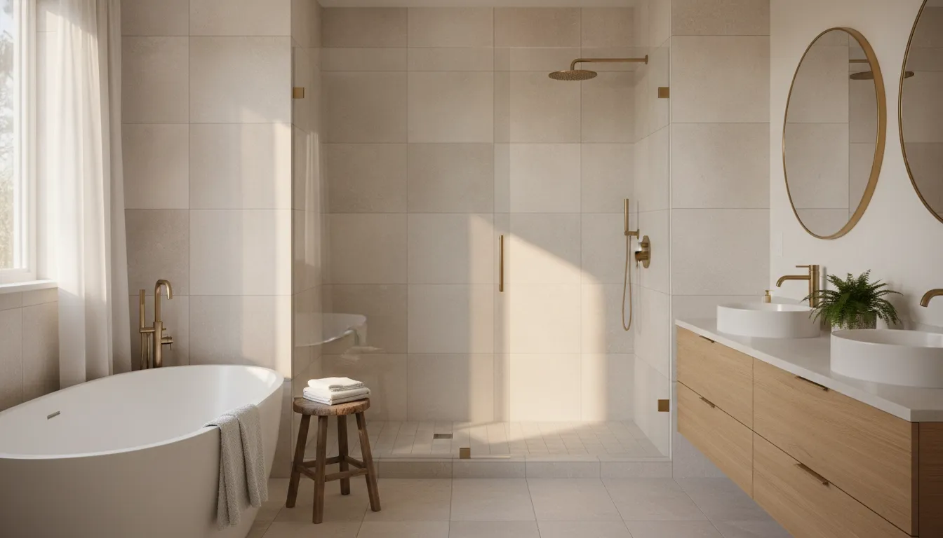 Walk-in shower and bathtub options in a bathroom remodel